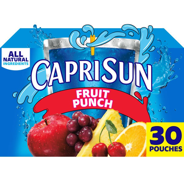 Juice & Nectars Capri Sun Fruit Punch Naturally Flavored Kids Juice Blend Drink Pouches hero