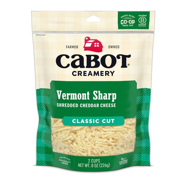 Cheese Cabot Premium Natural Shredded Cheddar Cheese Sharp hero