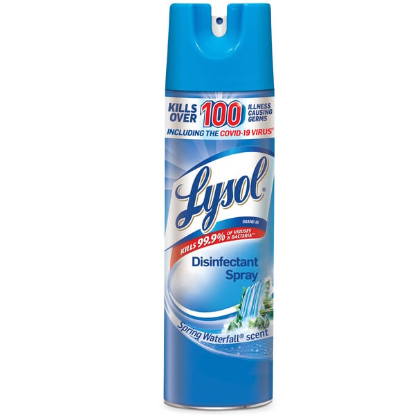 Cleaning Products Lysol Disinfectant Spray Sanitizing and Antibacterial Spring Waterfall hero