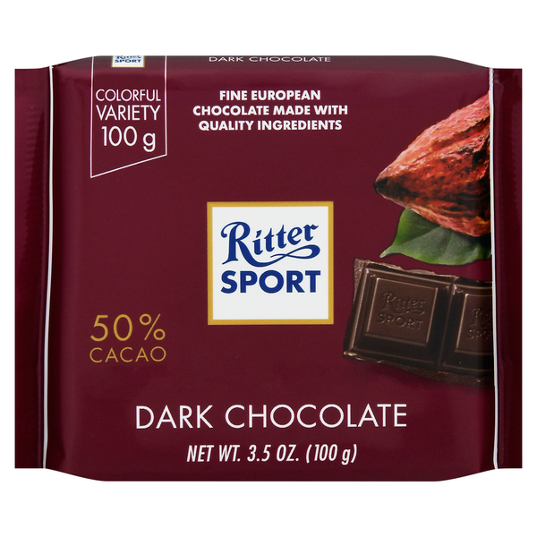 Candy & Chocolate Ritter Sport Dark Chocolate, 50% Cacao hero