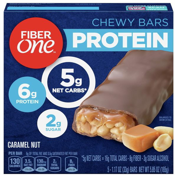 Breakfast/Granola Bars & Pastries Fiber One Chewy Bars, Caramel Nut hero