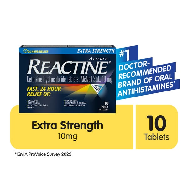 Cold, Flu & Allergy REACTINE Tablets Extra Strength 10 Mg hero