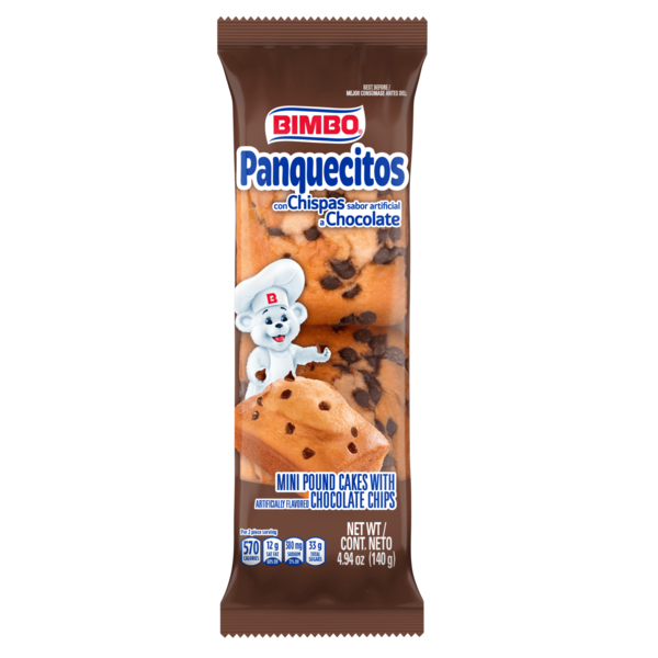 Desserts Bimbo  Panquecitos, 2 count, Chocolate Chip Mini Pound Cakes hero