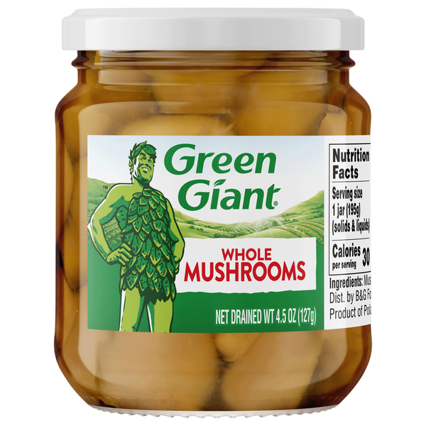 Canned & Jarred Vegetables Green Giant Whole Mushrooms hero