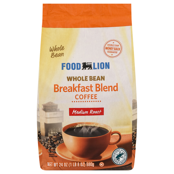 Coffee Food Lion Coffee, Breakfast Blend, Medium, Whole Bean, Bag hero