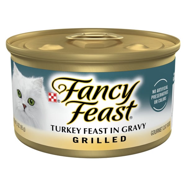 Wet Cat Food Purina Fancy Feast Grilled Wet Cat Food Turkey Feast in Wet Cat Food Gravy hero