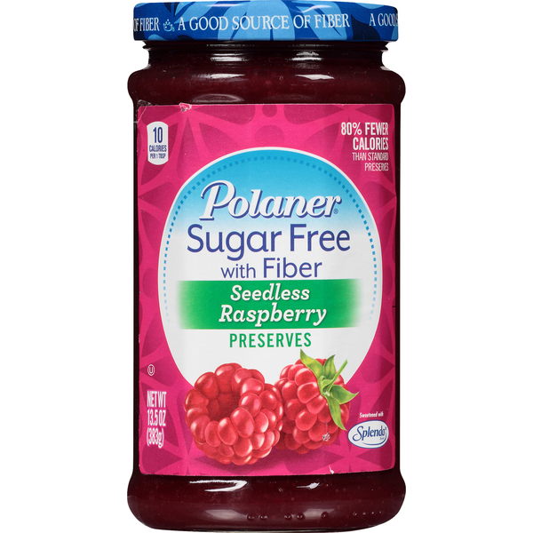 Spreads Polaner Preserves, Sugar Free with Fiber, Seedless Raspberry hero