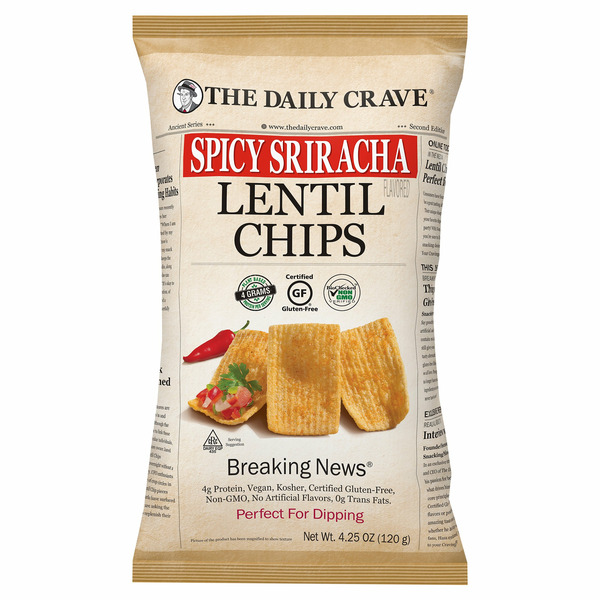 Chips & Pretzels The Daily Crave Spicy Sriracha Flavored Lentil Chips hero