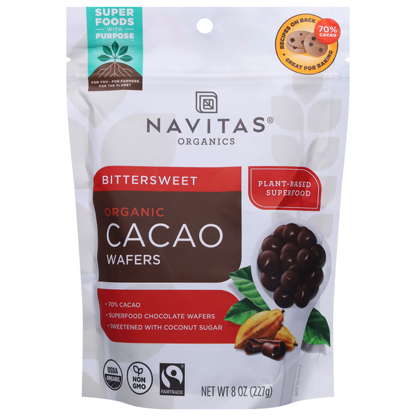 Candy & Chocolate Navitas Organics Cacao Wafers, Organic, Bittersweet hero