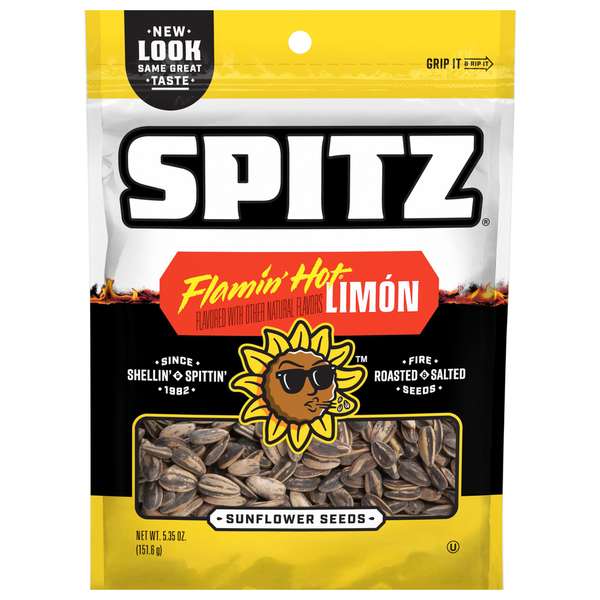 Nuts/Seeds/Dried Fruit Spitz Sunflower Seeds, Flamin' Hot Limon Flavored hero