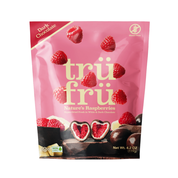 Candy & Chocolate Tru Fru Nature's Raspberries Hyper-Dried Fresh in Dark & White Chocolate hero