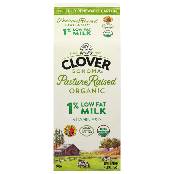 Milk Clover Sonoma Organic 1% Milk hero