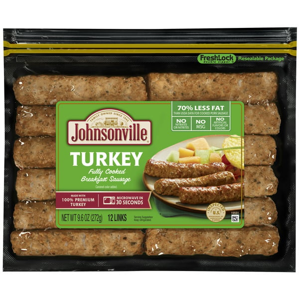 Hot Dogs, Bacon & Sausage Johnsonville Fully Cooked Turkey Breakfast Sausage hero