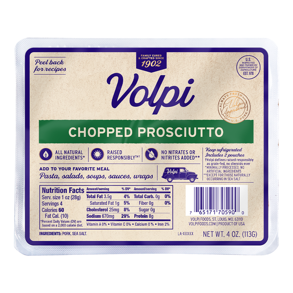 Lunch Meat-Prepackaged Volpi Chopped Prosciutto hero