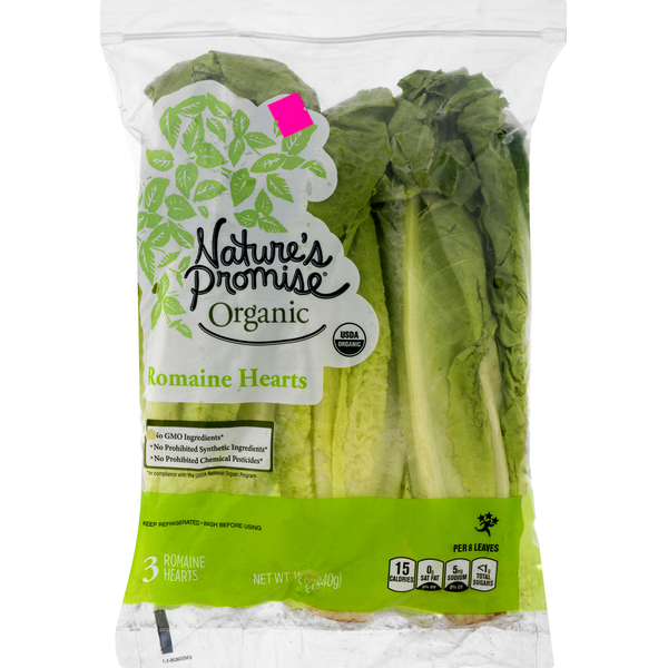 Fresh Vegetables Nature's Promise Organic Romaine Hearts hero