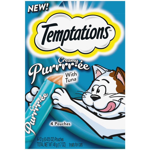 TEMPTATIONS Creamy Puree with Tuna Lickable Squeezable Cat Treats hero