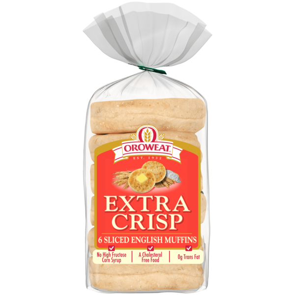 Breakfast Bakery Oroweat 6 count, Extra Crisp English Muffins hero