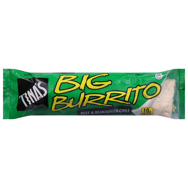 Frozen Meals Tina's Burrito,  Beef & Bean/Green Chili, Big hero