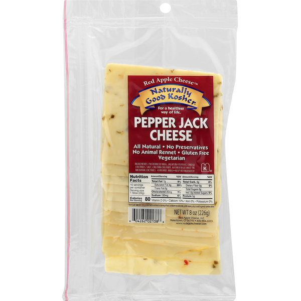 Kosher Foods Red Apple Cheese Cheese Slices, Pepper Jack hero