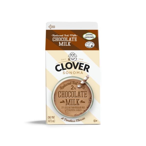 Milk Clover Sonoma Conventional Reduced Fat 2% Chocolate Milk Pint hero