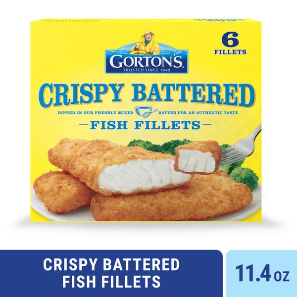 Frozen Meat & Seafood Gorton's Crispy Battered Fish Fillets hero