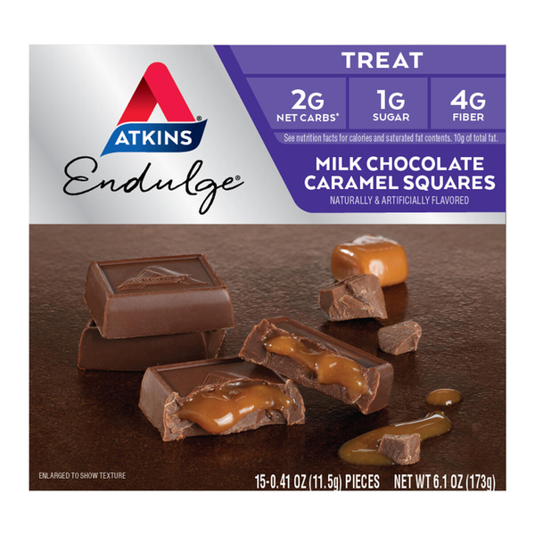 Protein & Meal Replacements Atkins Endulge Milk Chocolate Caramel Squares hero