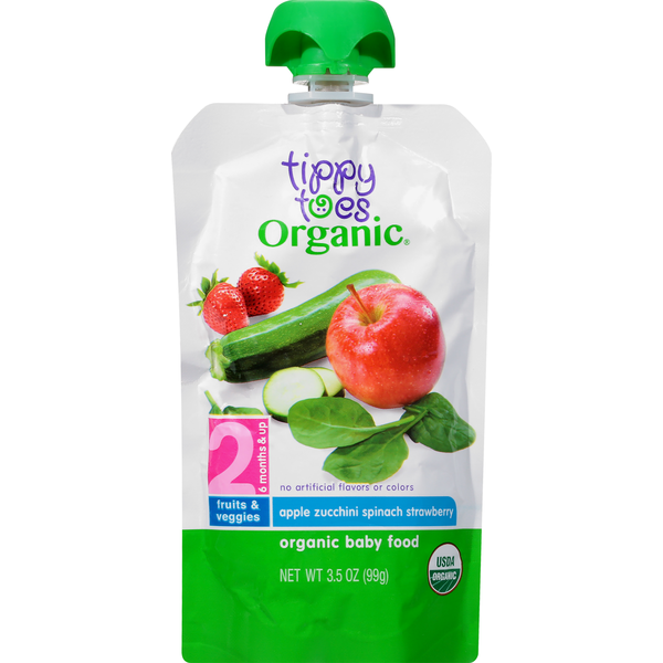 Baby Food & Formula Tippy Toes Baby Food, Apple Zucchini Spinach Strawberry, 2 (6 months & up) hero