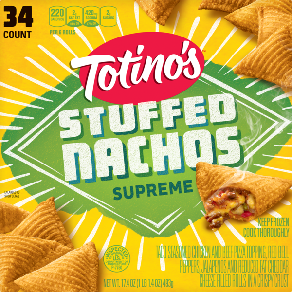 Frozen Appetizers & Sides Totino's Supreme Stuffed Nachos hero