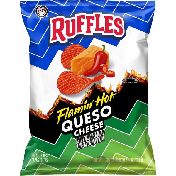 Candy & Chocolate Ruffles Flamin' Hot Queso Cheese hero