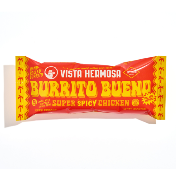 Frozen Meals Vista Hermosa Frozen Burrito Bueno, Super Spicy Chicken hero