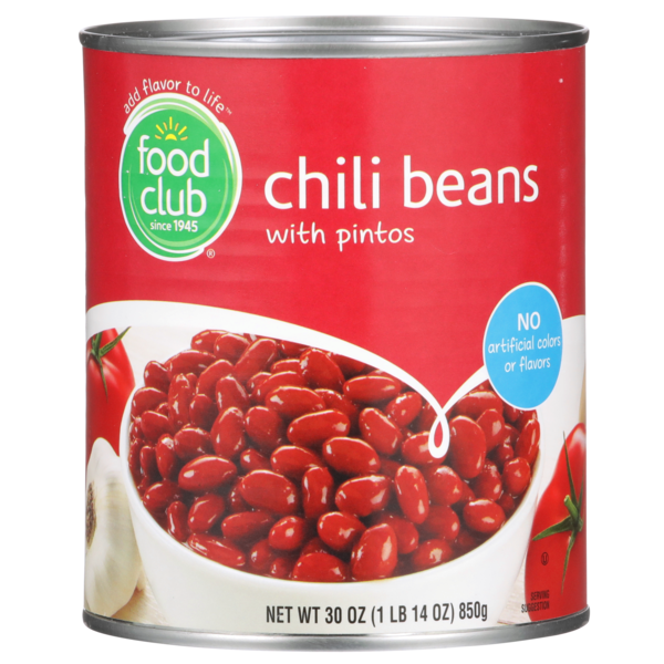 Canned Meals & Beans Food Club Chili Beans With Pintos hero