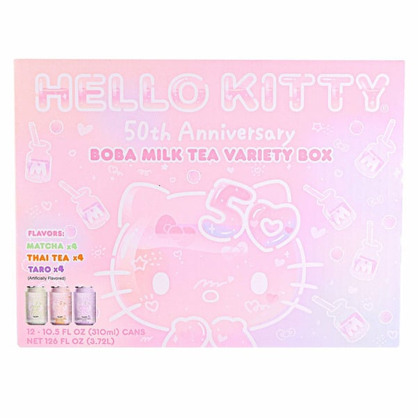 Drink Mixes A-Sha Hello  A-Sha Hello Kitty Boba Milk Tea Variety, 12 x 10.5 fl oz hero