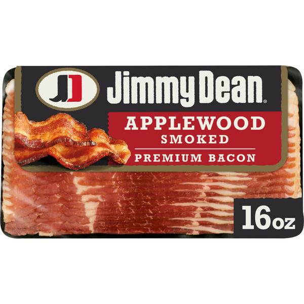 Hot Dogs, Bacon & Sausage Jimmy Dean Applewood Smoked Premium Bacon hero