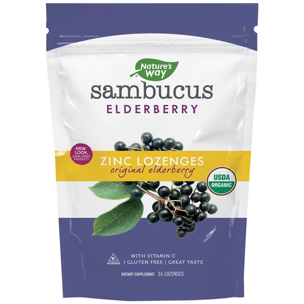 Other Grocery Nature's Way Sambucus Organic Elderberry + Vitamin C Zinc Lozenges hero