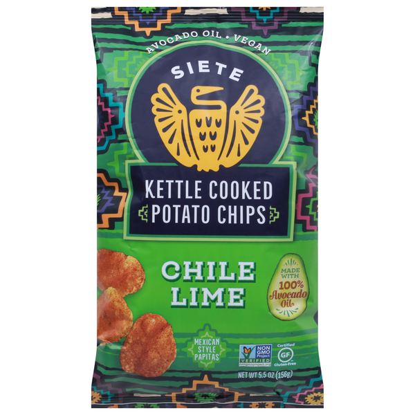 Chips & Pretzels Siete Potato Chips, Chile Lime, Kettle Cooked hero