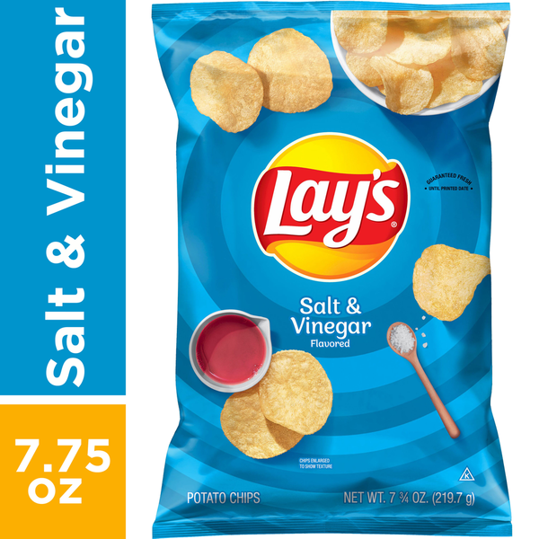 Chips & Pretzels Lay's Potato Chips, Salt & Vinegar Flavored hero