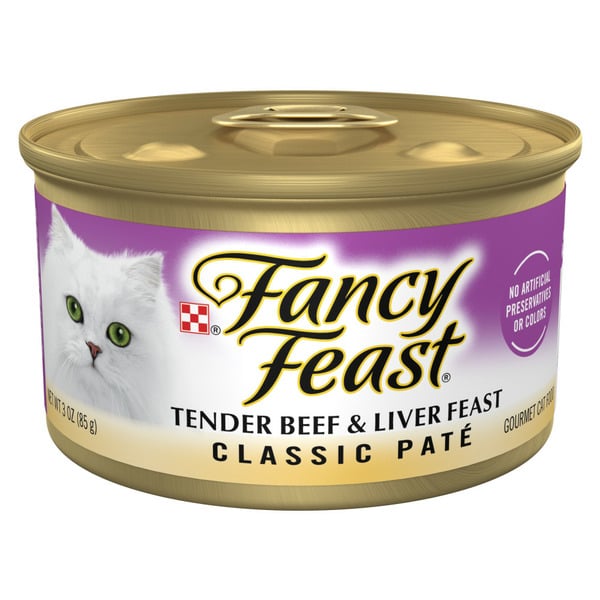 Cat Food & Care Purina Fancy Feast Tender Beef and Liver Feast Classic Grain Free Wet Cat Food Pate hero