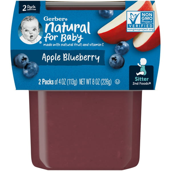 Baby Food & Formula Gerber Baby Food Apple Blueberry Tubs hero