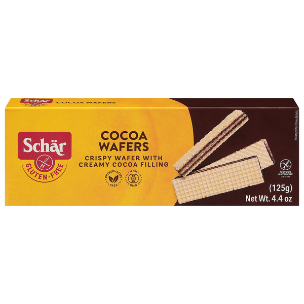 Cookies & Cakes Schär Wafers, Gluten-Free, Cocoa hero