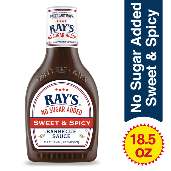 Condiments Ray's No Sugar Added Barbecue Sauce, Sweet & Spicy hero