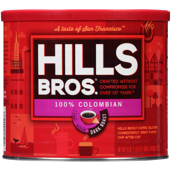 Coffee Hills Bros. 100% Colombian Dark Roast Ground Coffee hero