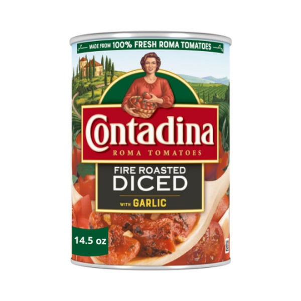 Canned & Jarred Vegetables Contadina Fire Roasted Diced Tomatoes with Garlic Tomatoes hero