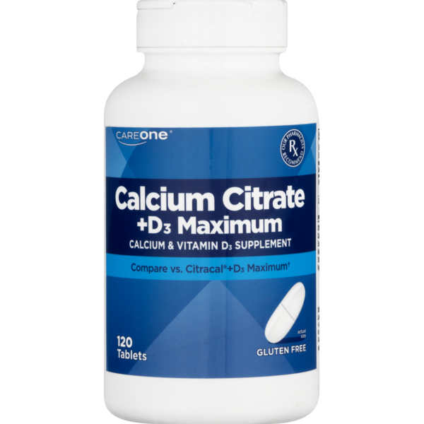 Vitamins & Supplements CareOne Calcium Citrate + D3, Maximum, Tablets, Bottle hero