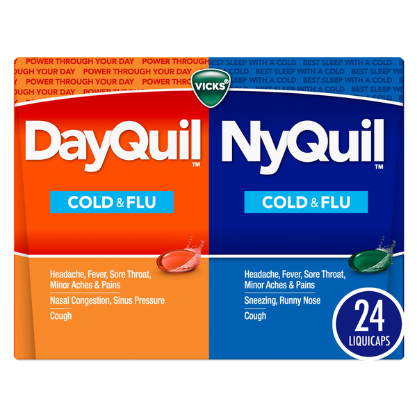 Cough & Cold Medicine Vicks DayQuil and NyQuil Cough, Cold & Flu Relief Combo Pack hero