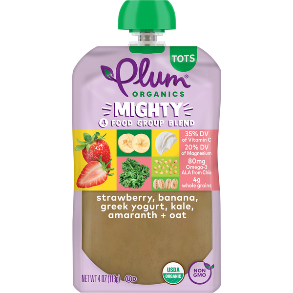 Yogurt Plum Organics Blends Strawberry Banana, Greek Yogurt, Kale, Oat & Amaranth hero