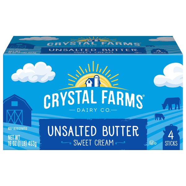 Butter Crystal Farms Butter, Unsalted, Sweet Cream hero