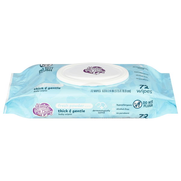 Diapers & Wipes Always My Baby Baby Wipes, Thick & Gentle, Fresh Powder Scent hero