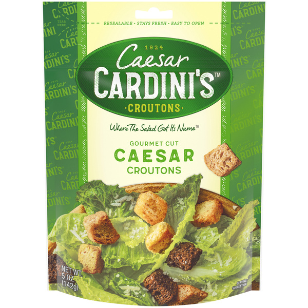 Salad Dressing & Toppings Cardini's Croutons, Gourmet Cut Caesar hero