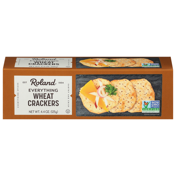 Crackers Roland Foods Crackers, Wheat, Everything hero