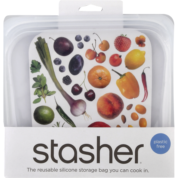 Food Storage Stasher Storage Bag, Reusable Silicone, Sandwich Size, 15 Fluid Ounce hero